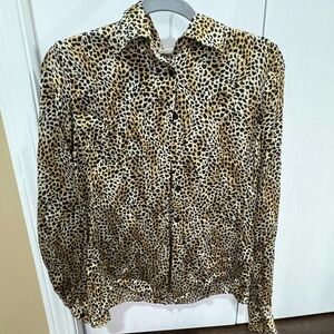 Leopard Print Button Down Shirt